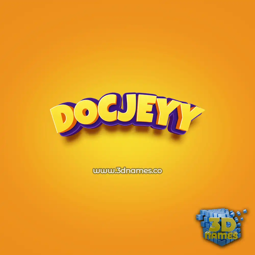 docjeyy in Orange Toon style - 3D name wallpaper