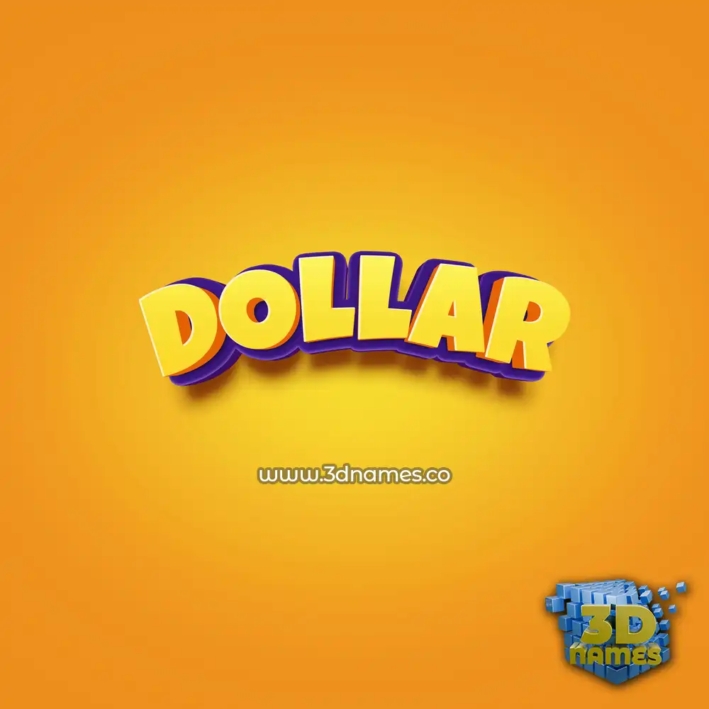 dollar in Orange Toon style - 3D name wallpaper