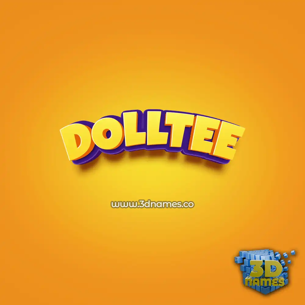 dolltee in Orange Toon style - 3D name wallpaper