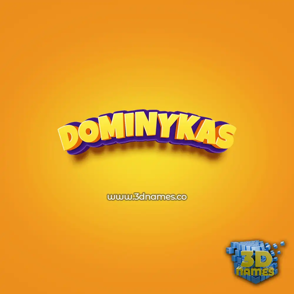 dominykas in Orange Toon style - 3D name wallpaper