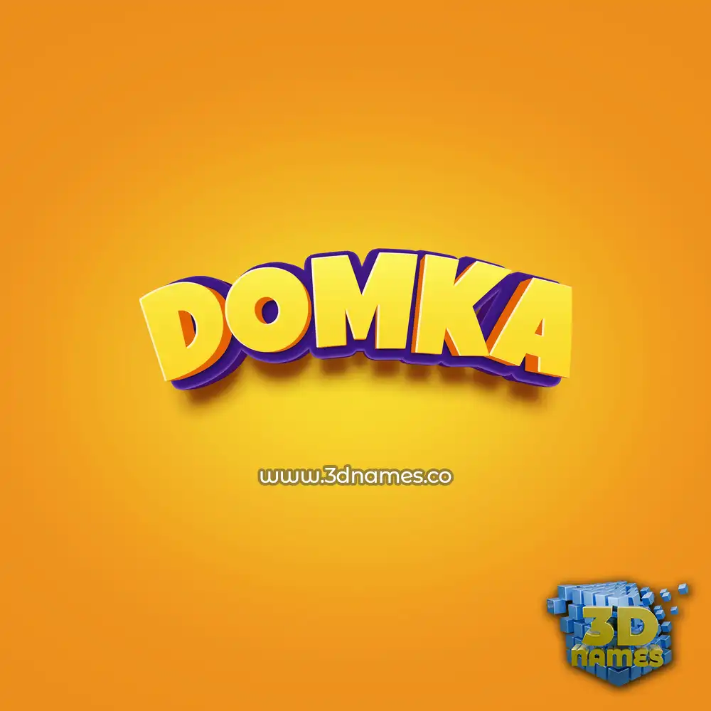 domka in Orange Toon style - 3D name wallpaper