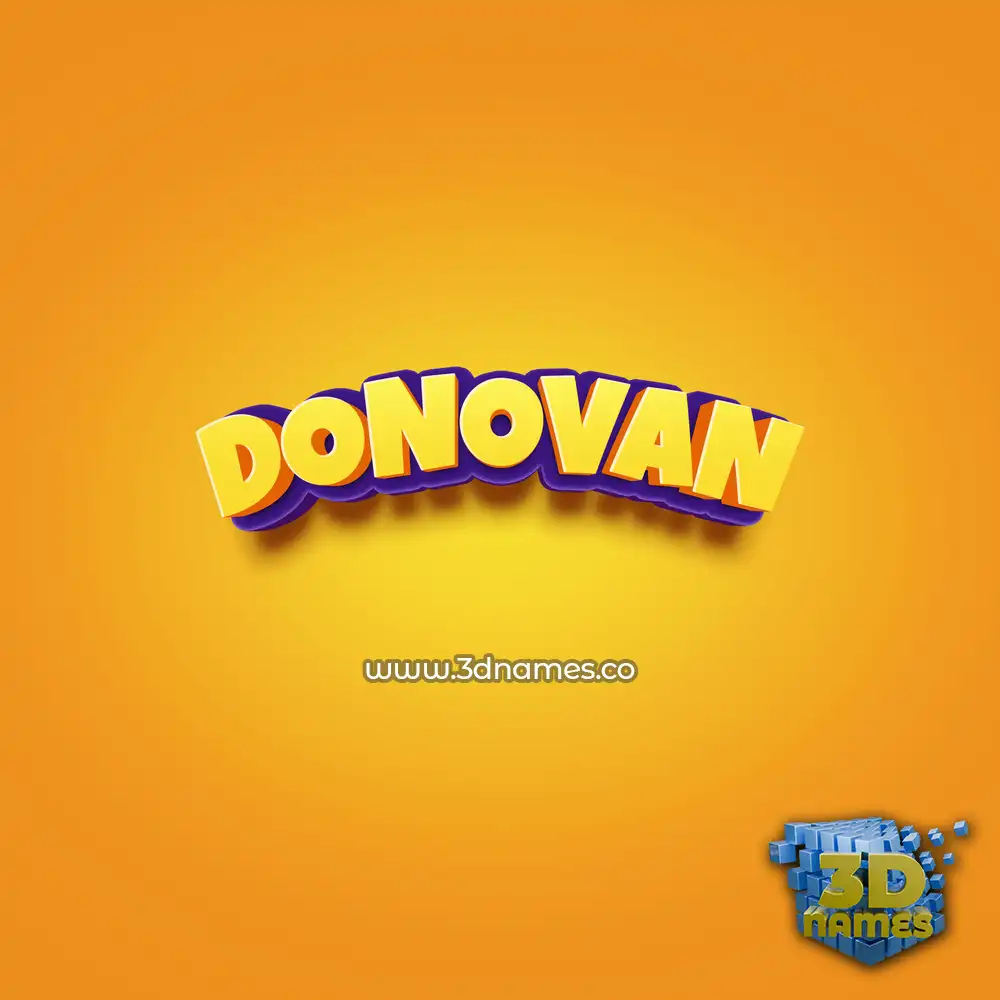 donovan in Orange Toon style - 3D name wallpaper