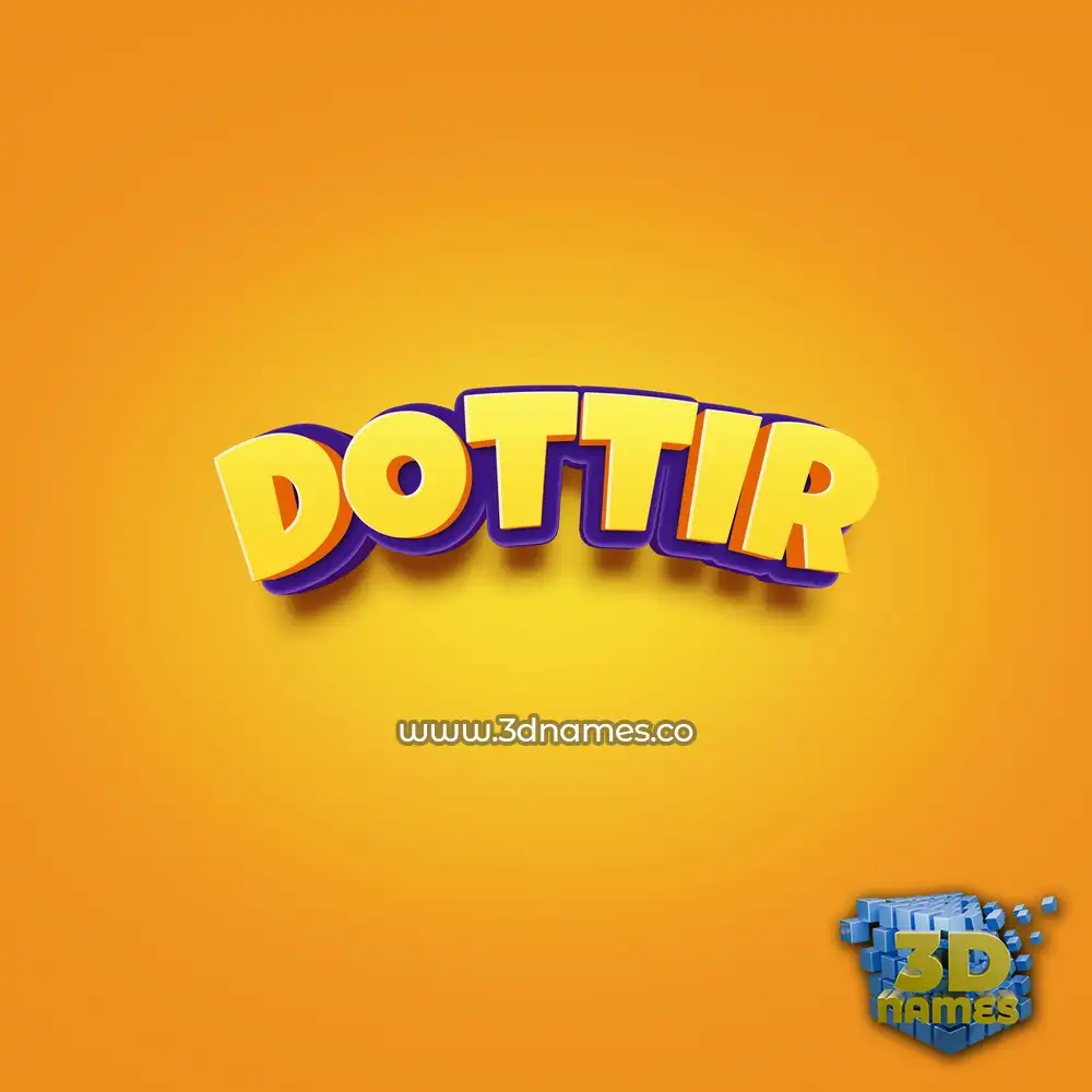 dottir in Orange Toon style - 3D name wallpaper