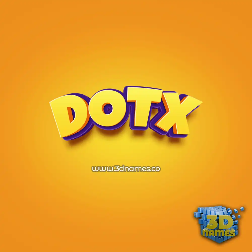 dotx in Orange Toon style - 3D name wallpaper