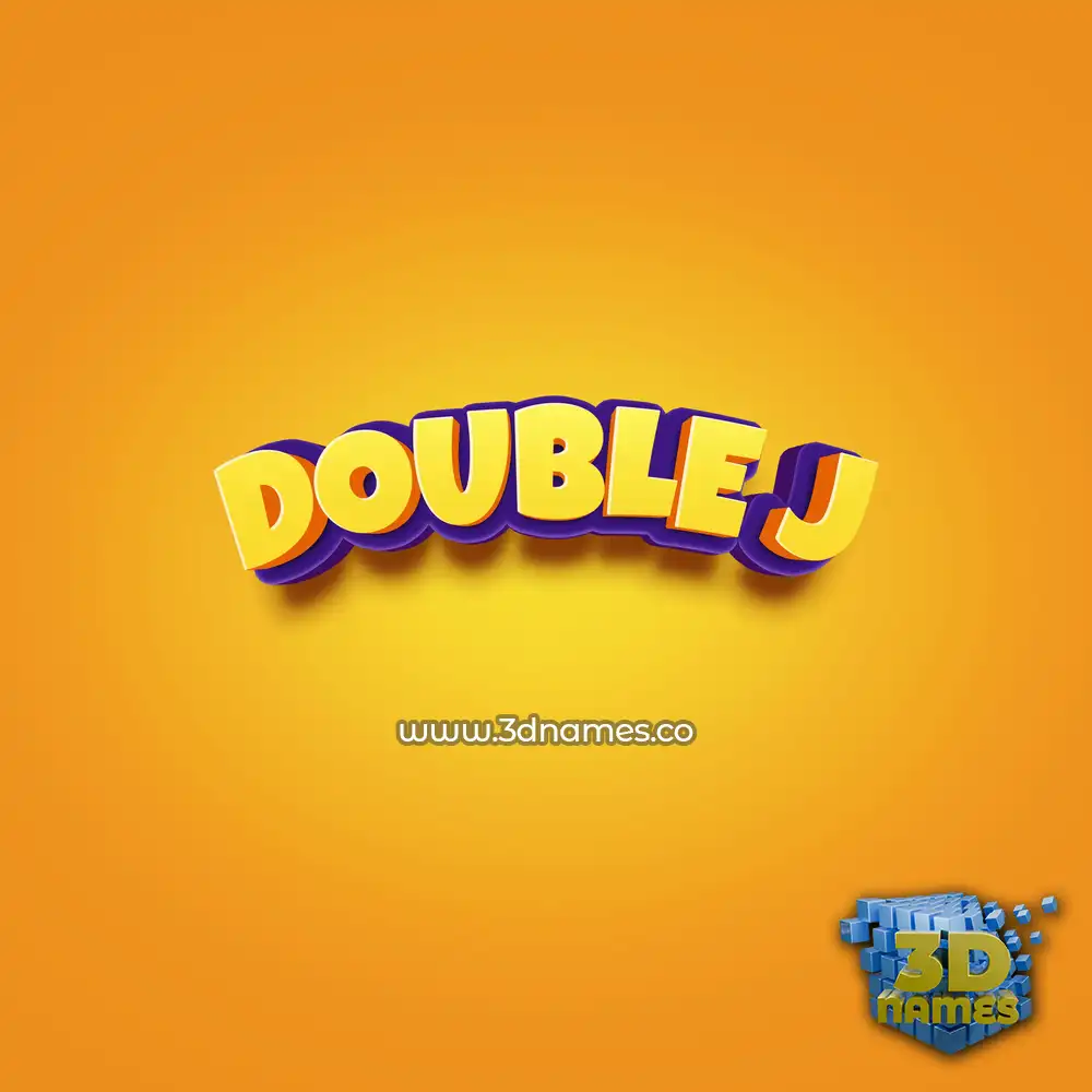 double j in Orange Toon style - 3D name wallpaper