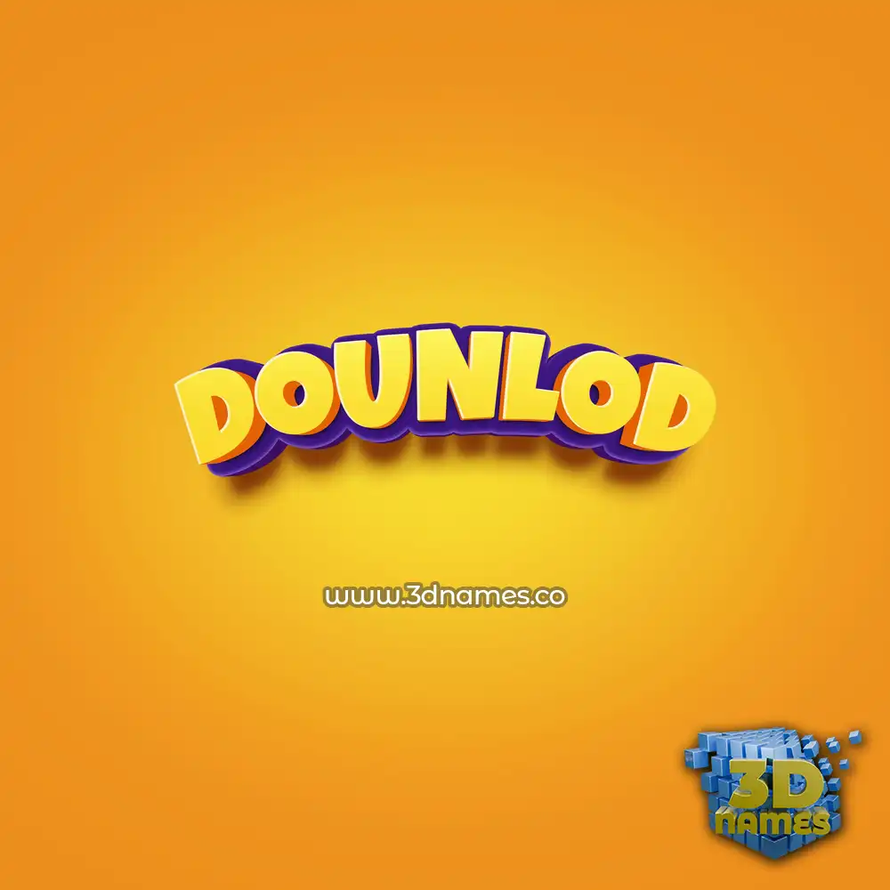 dounlod in Orange Toon style - 3D name wallpaper