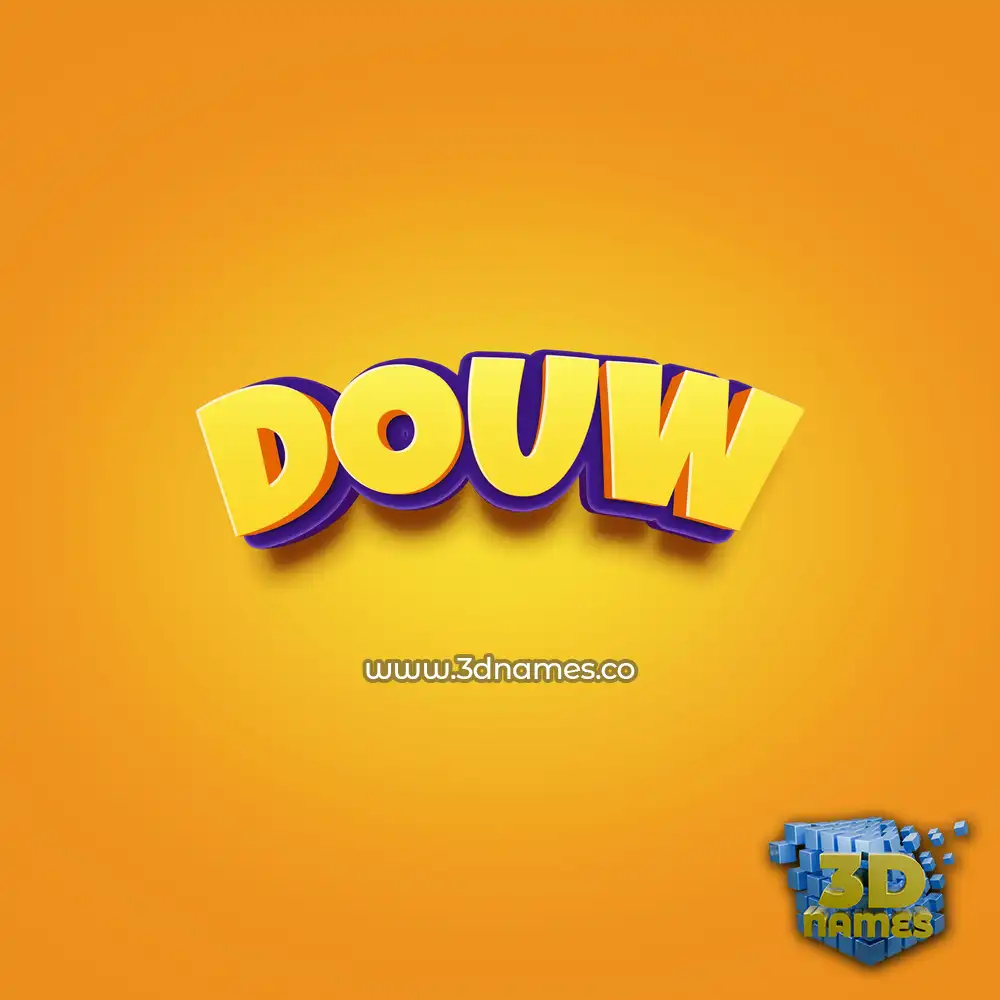 douw in Orange Toon style - 3D name wallpaper
