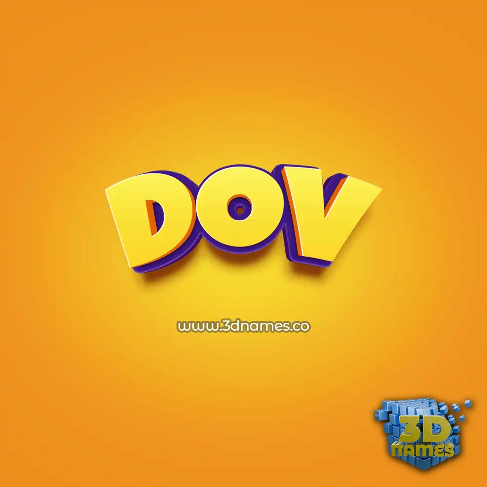 dov in Orange Toon style - 3D name wallpaper