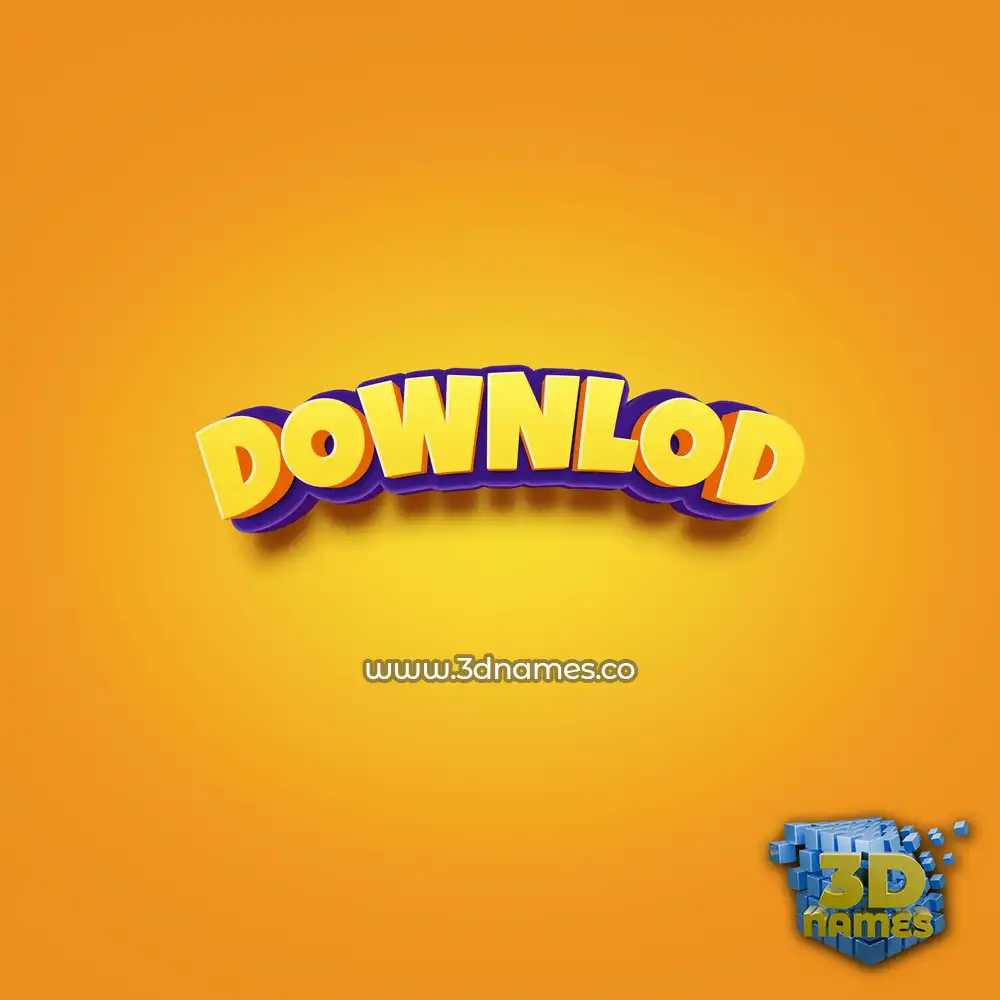 downlod in Orange Toon style - 3D name wallpaper