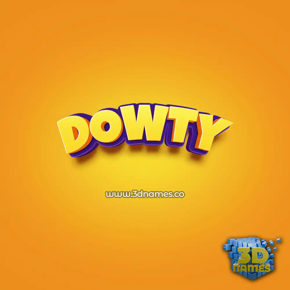 dowty in Orange Toon style - 3D name wallpaper