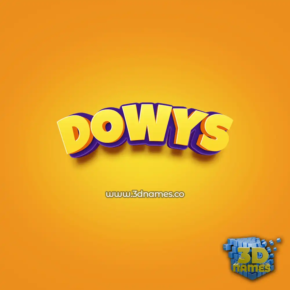 dowys in Orange Toon style - 3D name wallpaper