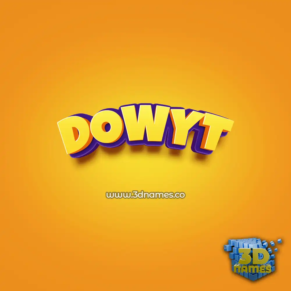 dowyt in Orange Toon style - 3D name wallpaper
