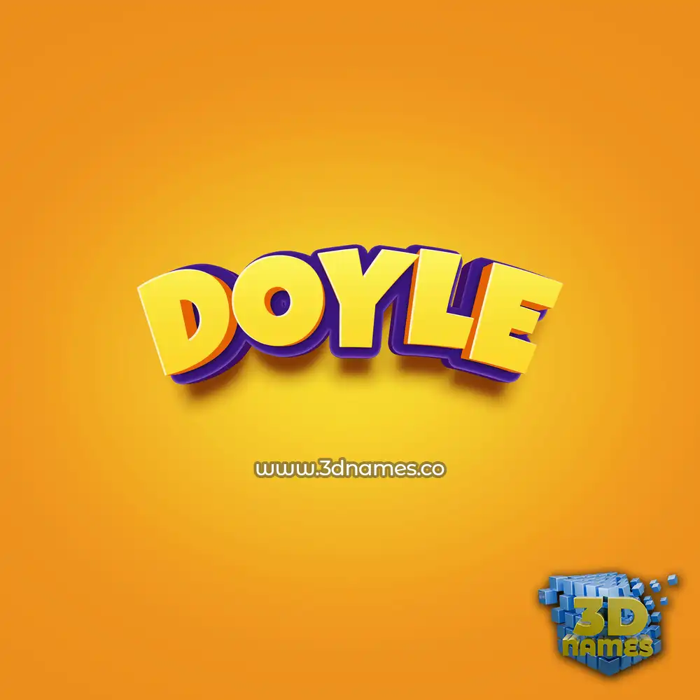 doyle in Orange Toon style - 3D name wallpaper