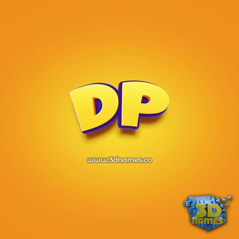 dp in Orange Toon style - 3D name wallpaper