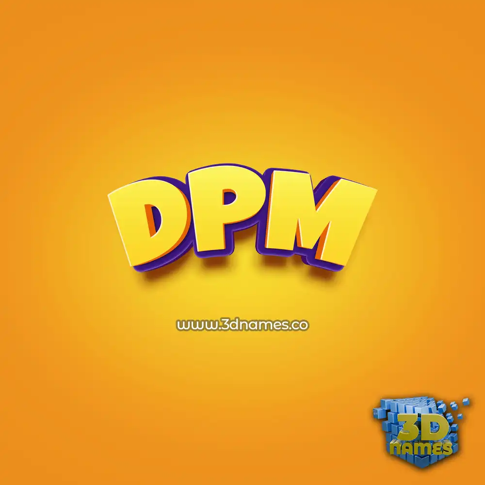 dpm in Orange Toon style - 3D name wallpaper