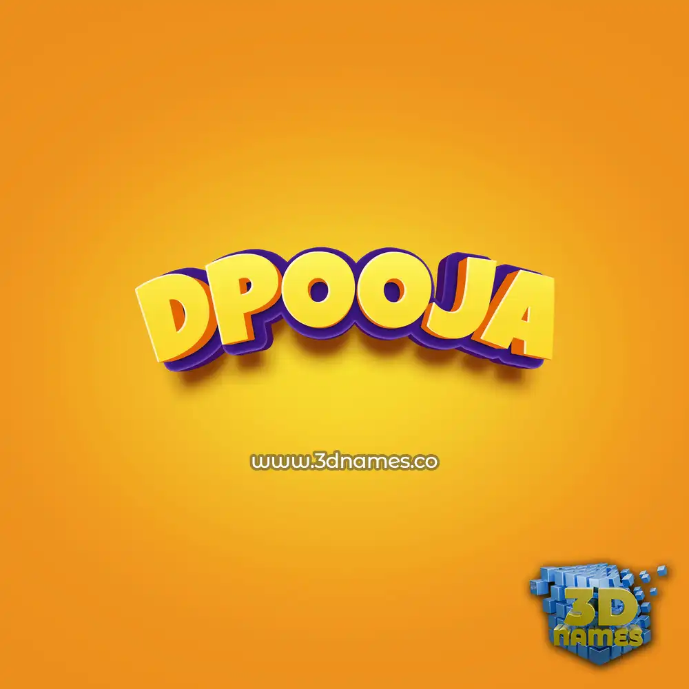 dpooja in Orange Toon style - 3D name wallpaper