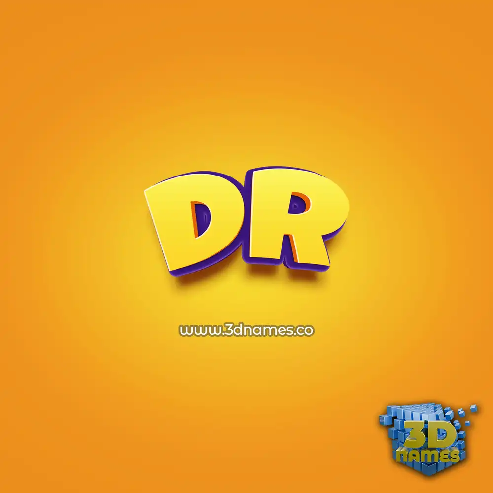 dr in Orange Toon style - 3D name wallpaper