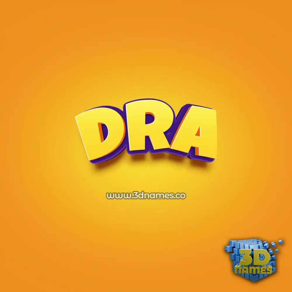 dra in Orange Toon style - 3D name wallpaper