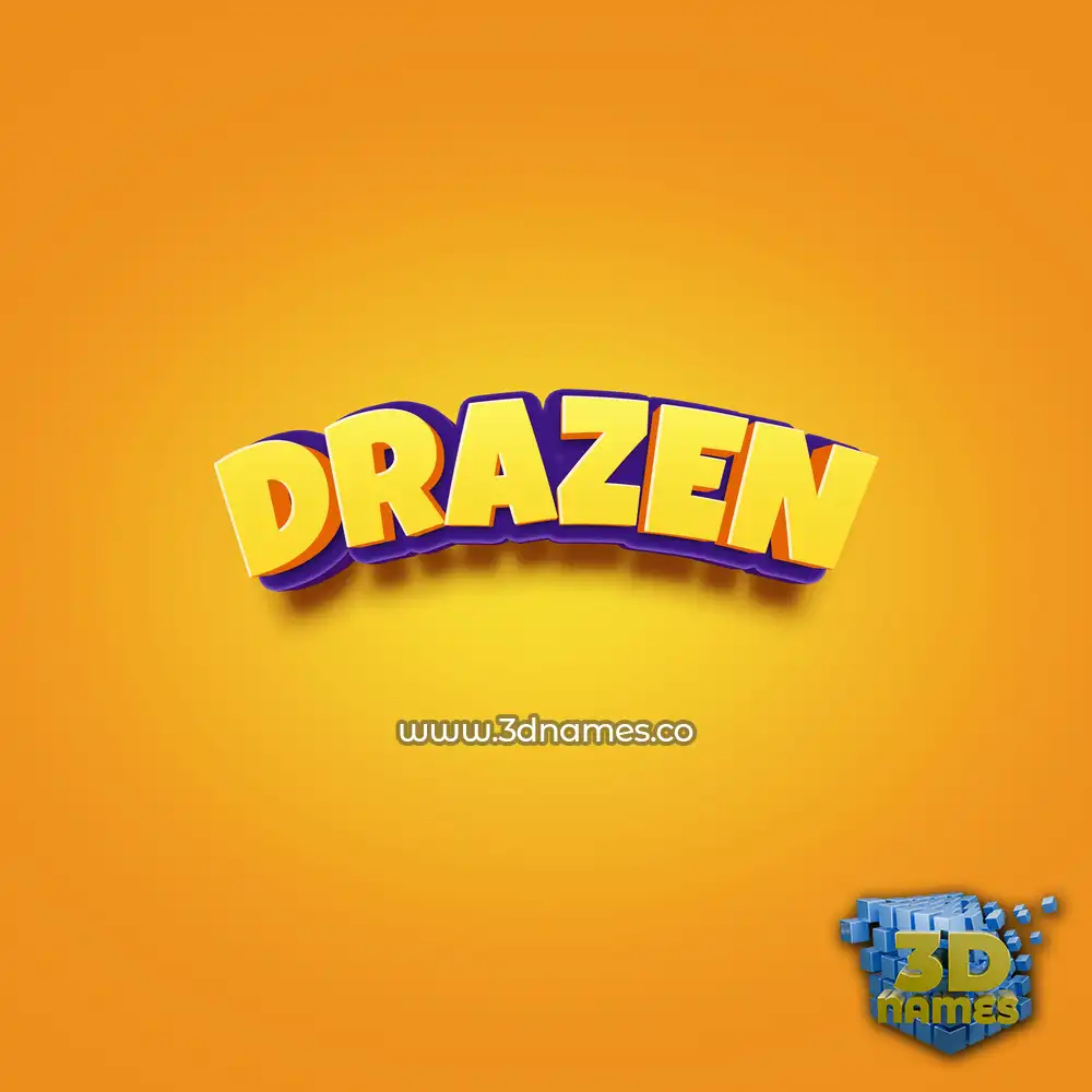 drazen in Orange Toon style - 3D name wallpaper