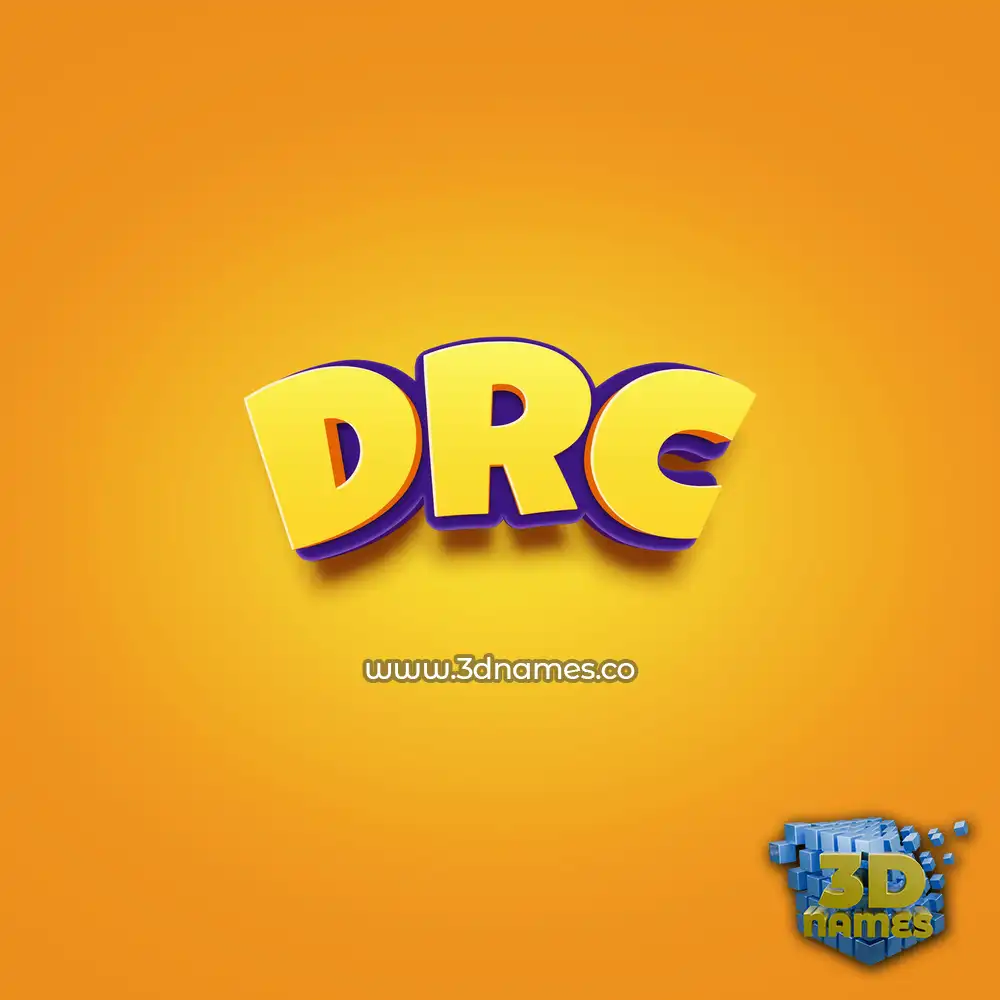 drc in Orange Toon style - 3D name wallpaper