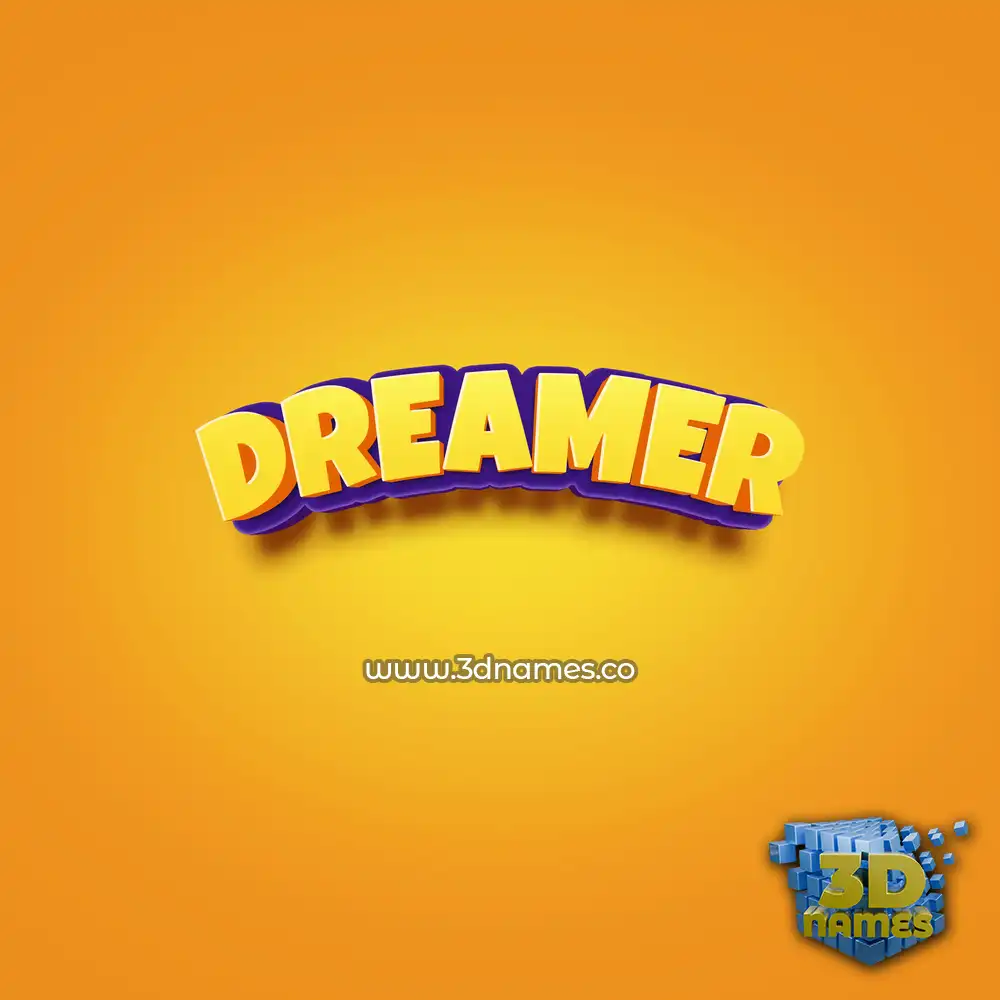 dreamer in Orange Toon style - 3D name wallpaper