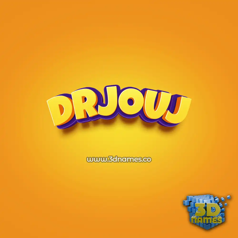 drjouj in Orange Toon style - 3D name wallpaper