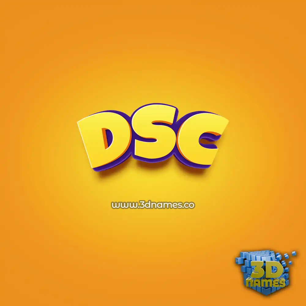 dsc in Orange Toon style - 3D name wallpaper