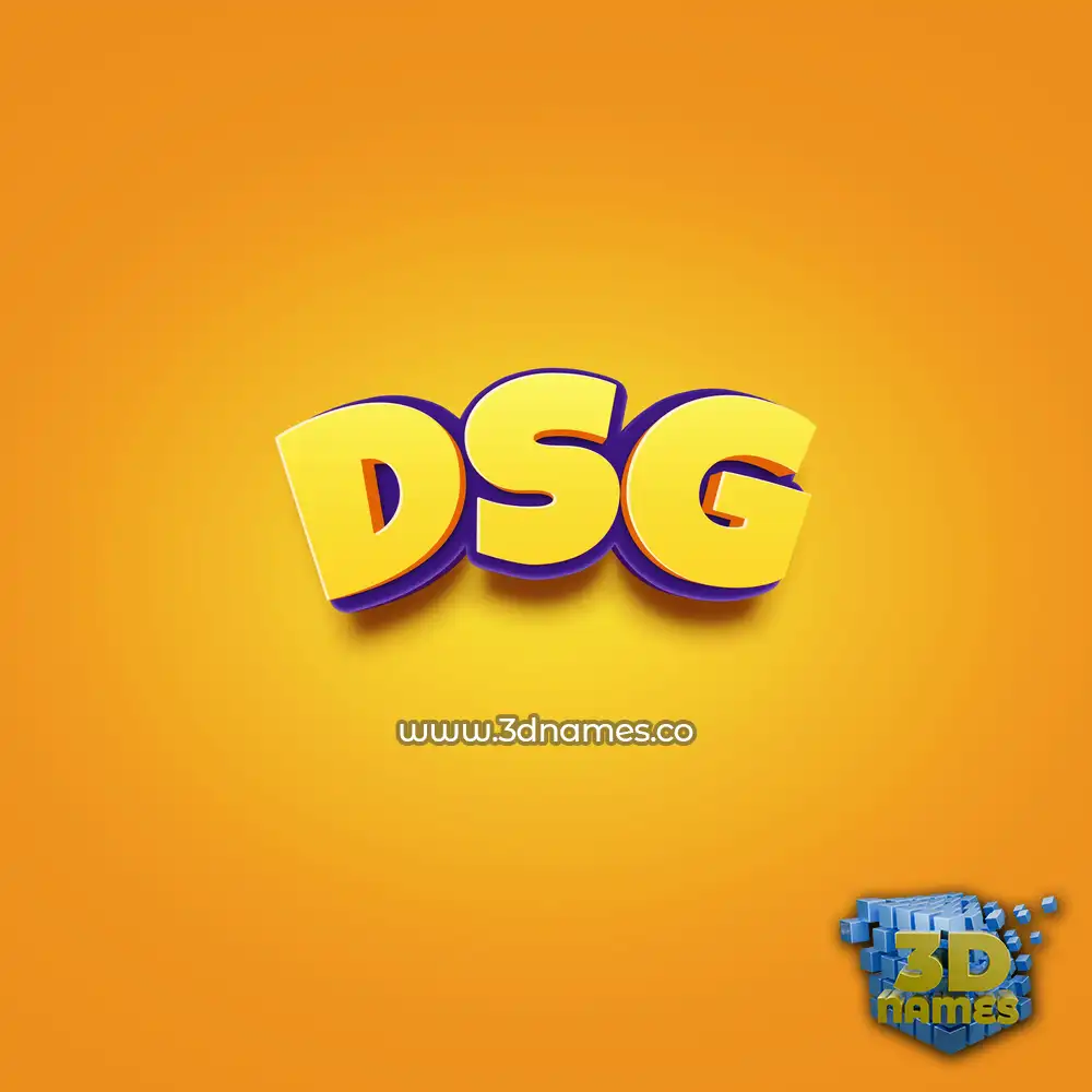 dsg in Orange Toon style - 3D name wallpaper