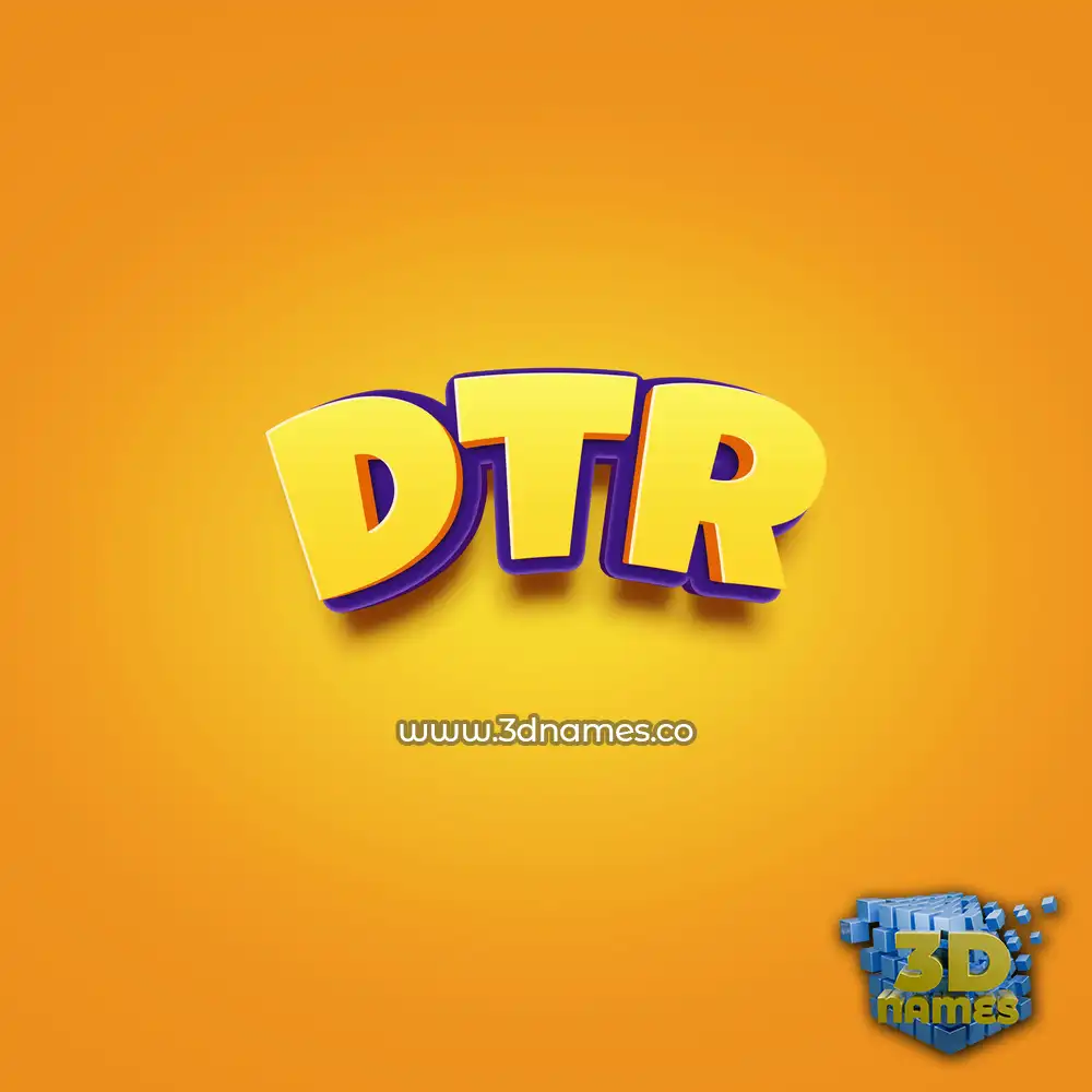 dtr in Orange Toon style - 3D name wallpaper