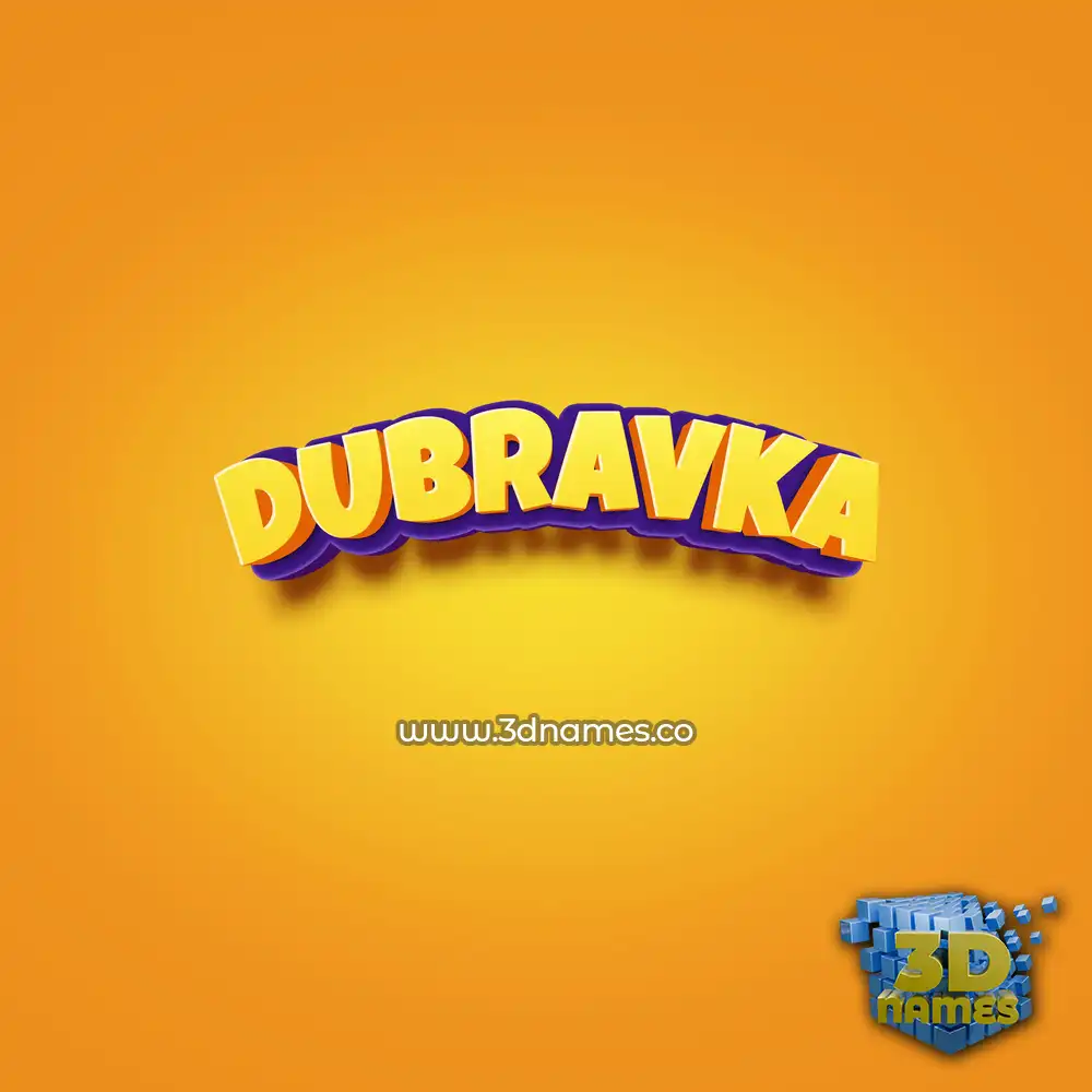 dubravka in Orange Toon style - 3D name wallpaper
