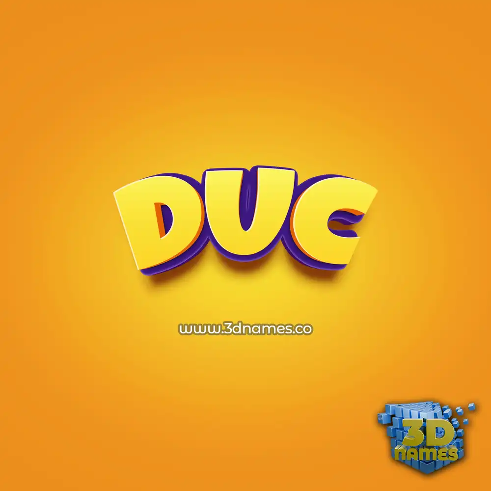 duc in Orange Toon style - 3D name wallpaper