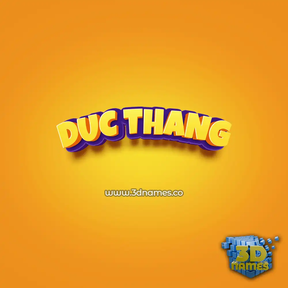 duc thang in Orange Toon style - 3D name wallpaper