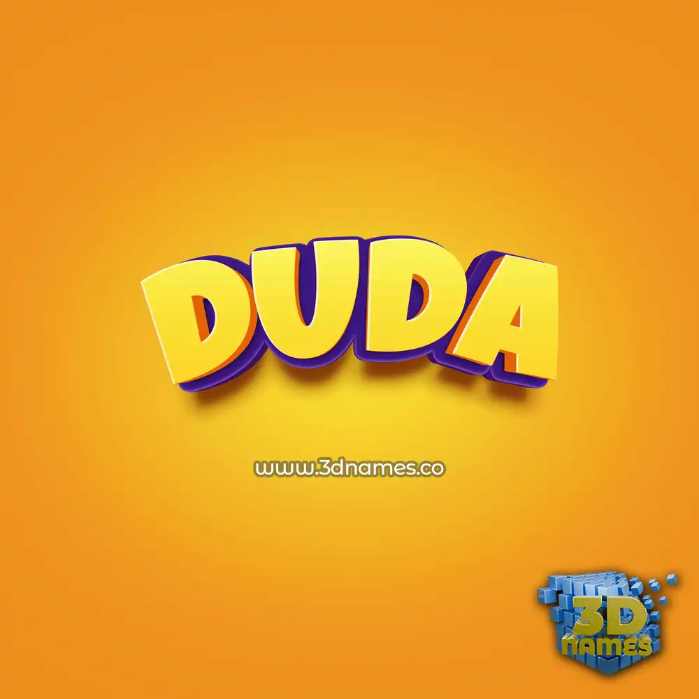 duda in Orange Toon style - 3D name wallpaper