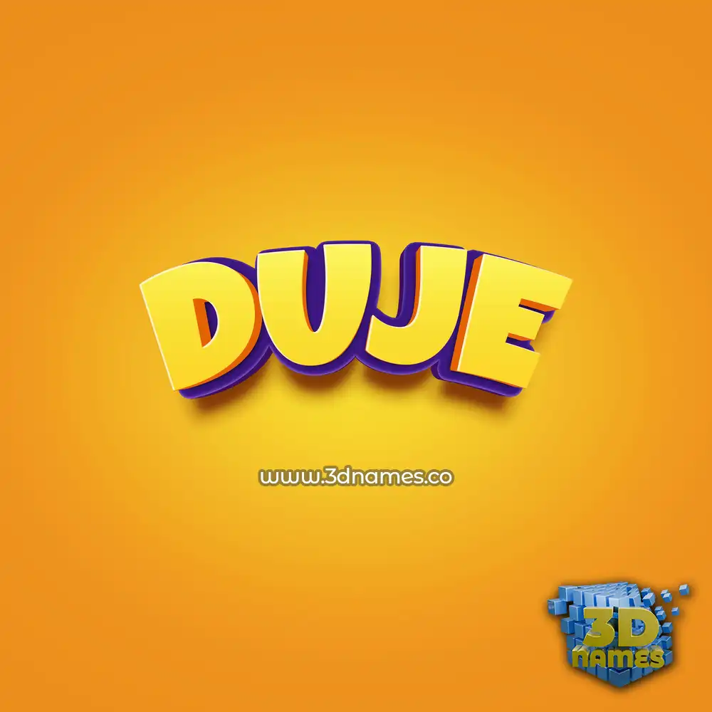 duje in Orange Toon style - 3D name wallpaper