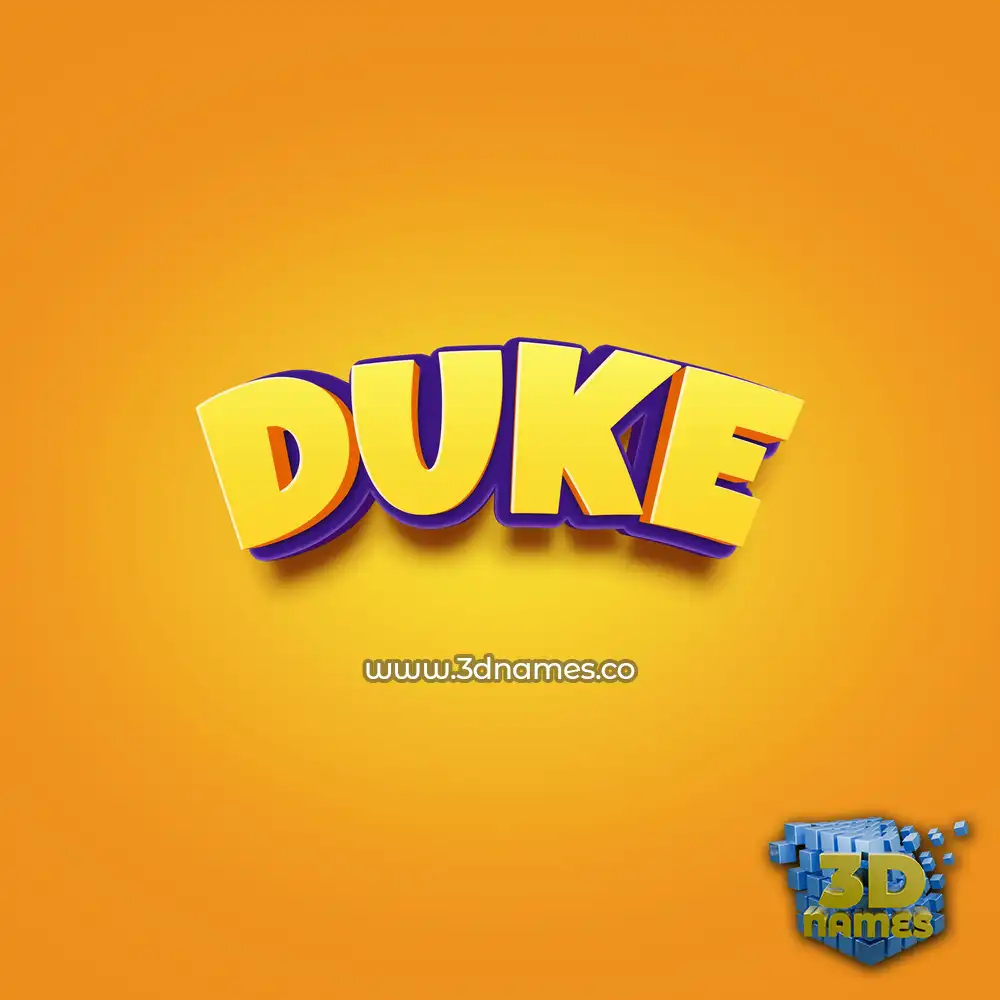 duke in Orange Toon style - 3D name wallpaper