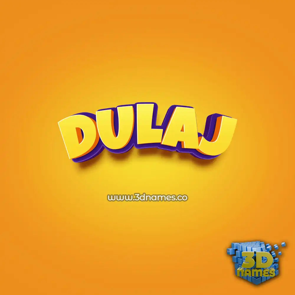 dulaj in Orange Toon style - 3D name wallpaper