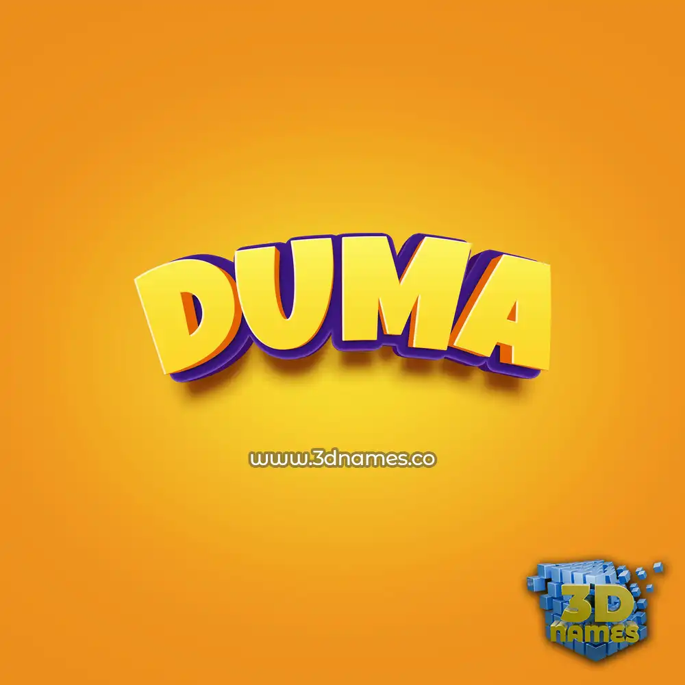 duma in Orange Toon style - 3D name wallpaper