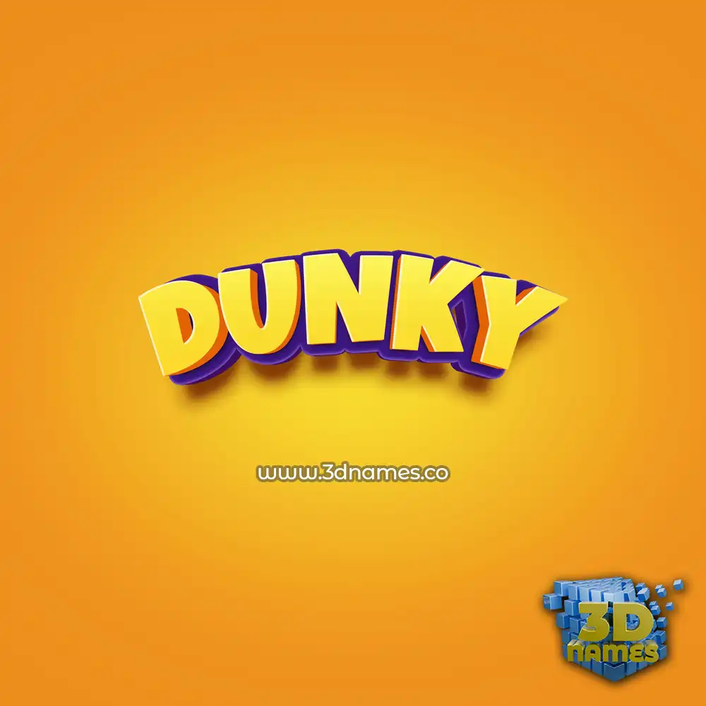 dunky in Orange Toon style - 3D name wallpaper