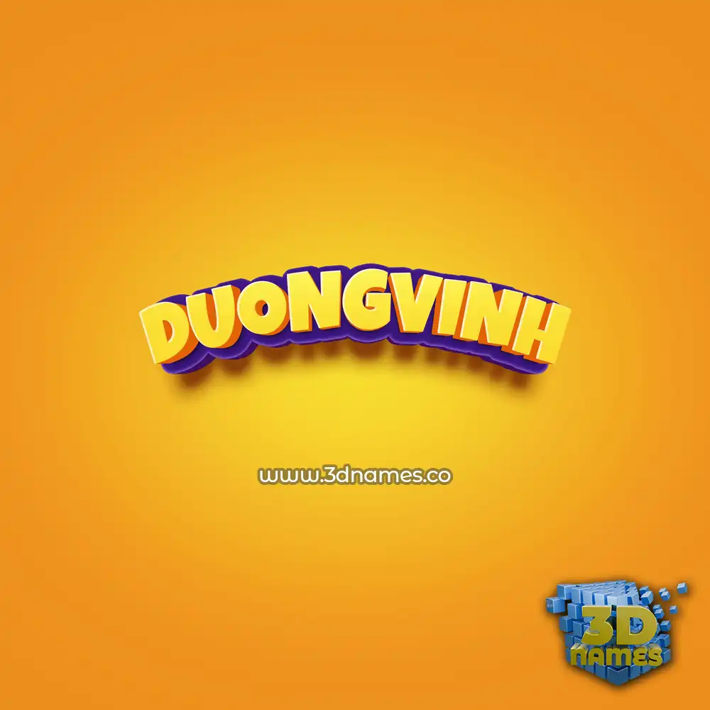 duongvinh in Orange Toon style - 3D name wallpaper
