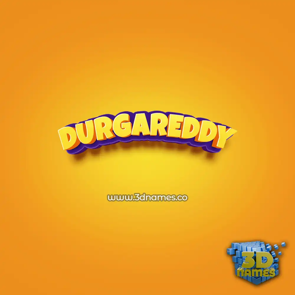 durgareddy in Orange Toon style - 3D name wallpaper