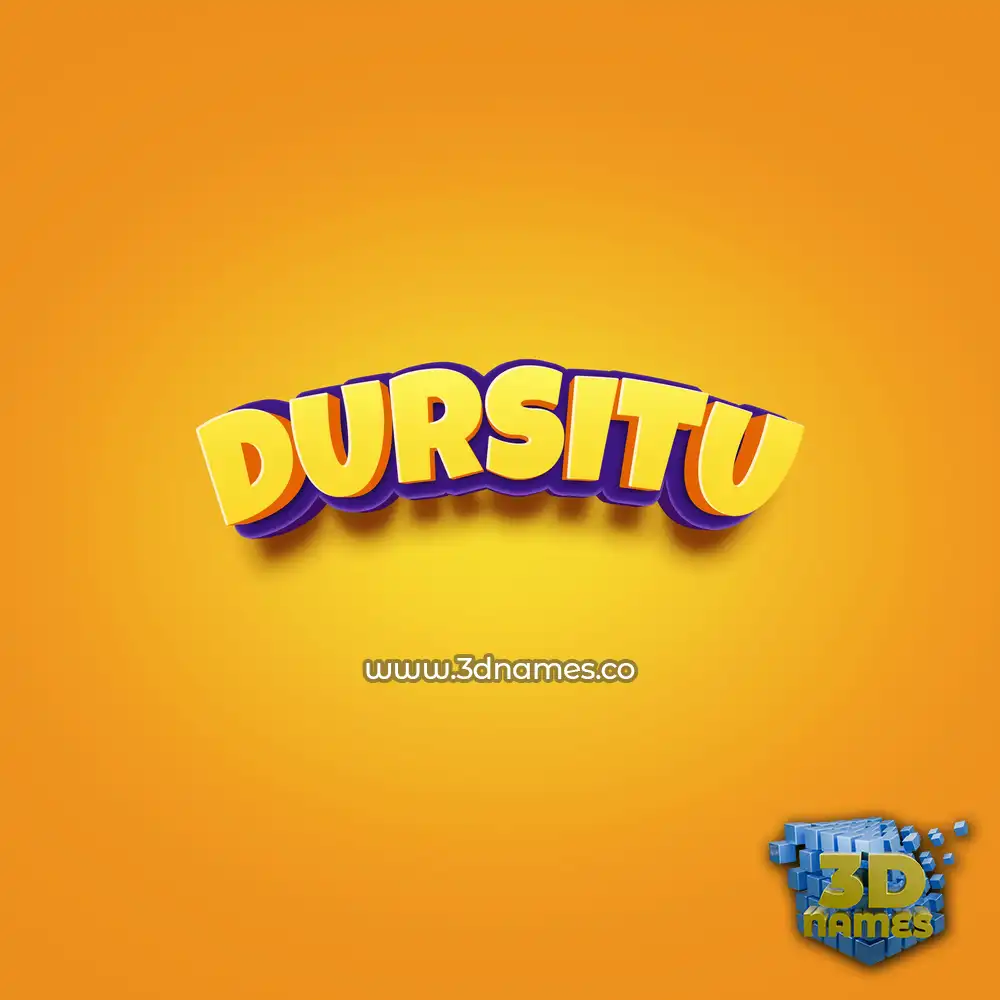 dursitu in Orange Toon style - 3D name wallpaper