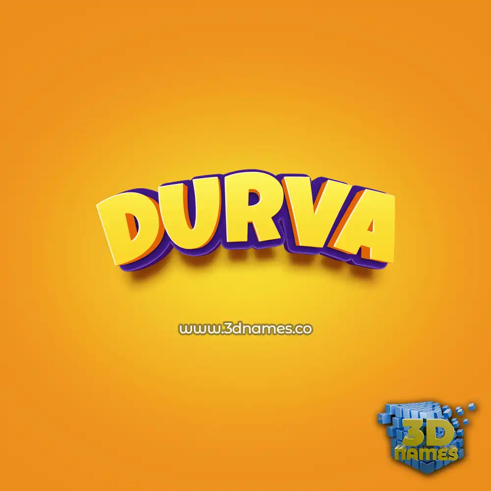 durva in Orange Toon style - 3D name wallpaper