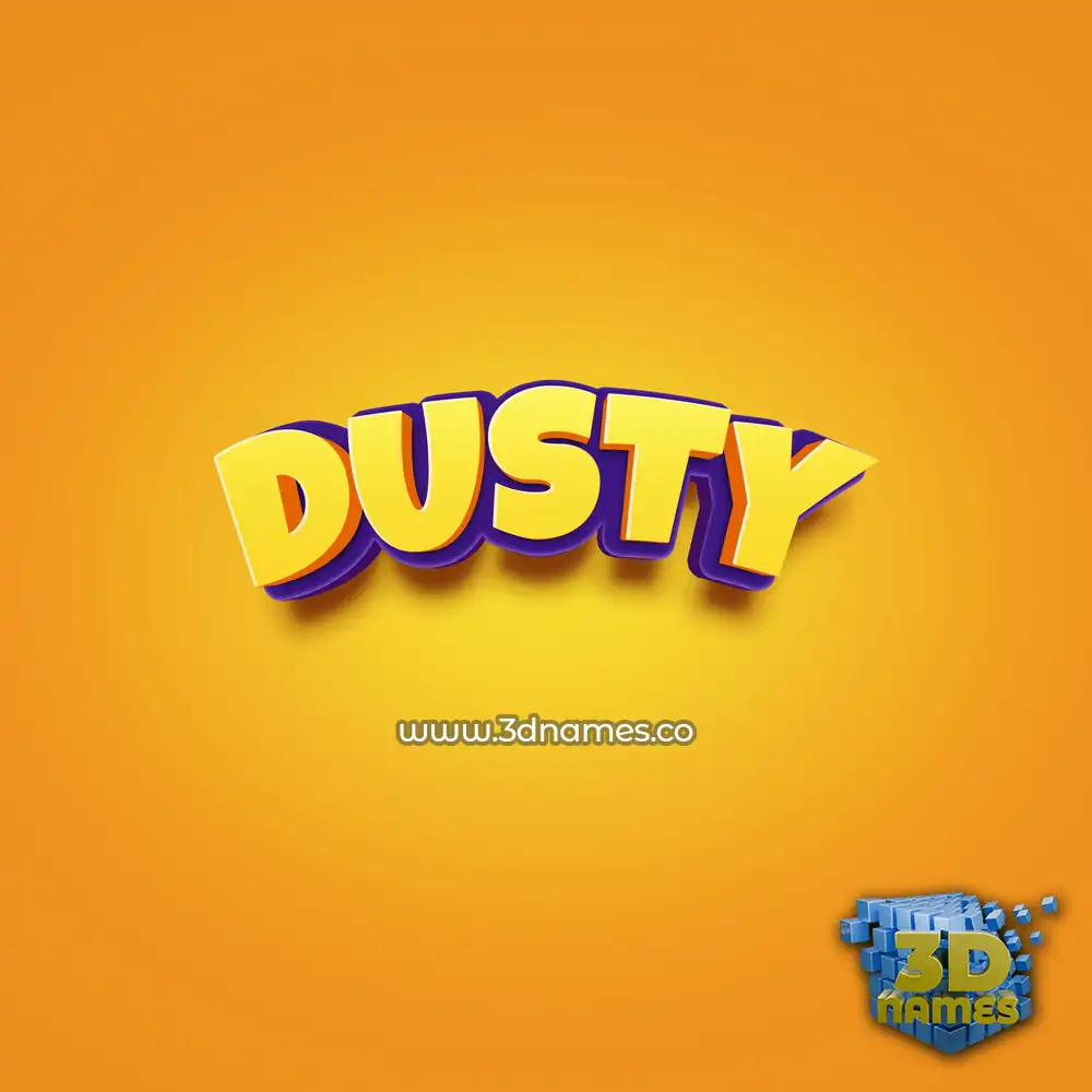 dusty in Orange Toon style - 3D name wallpaper