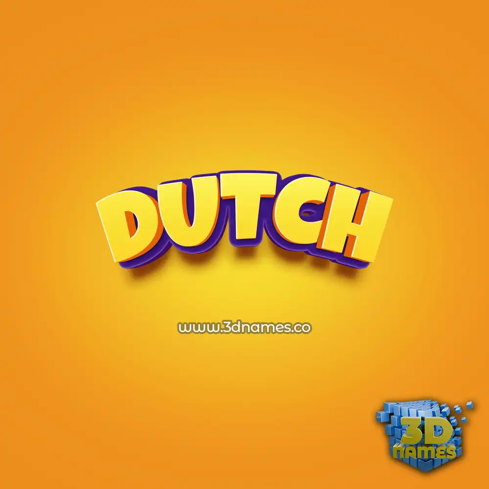 dutch in Orange Toon style - 3D name wallpaper