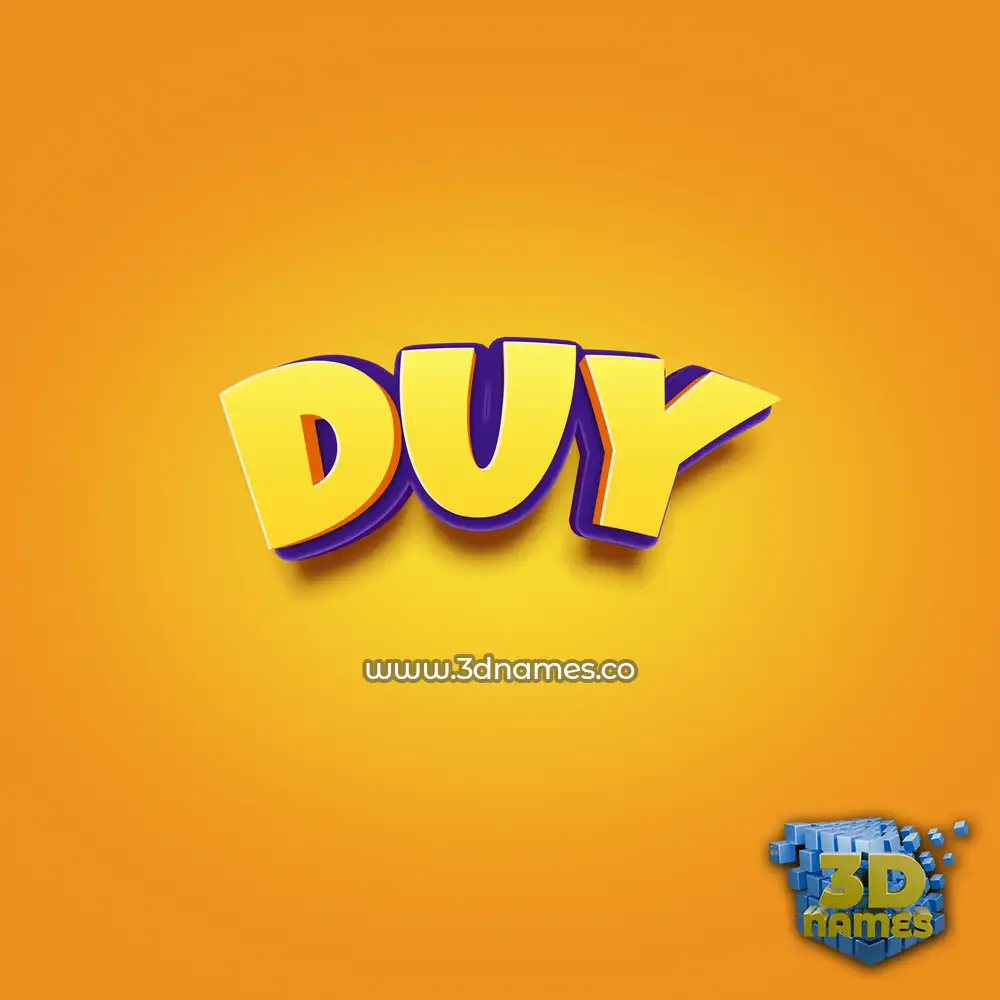 duy in Orange Toon style - 3D name wallpaper