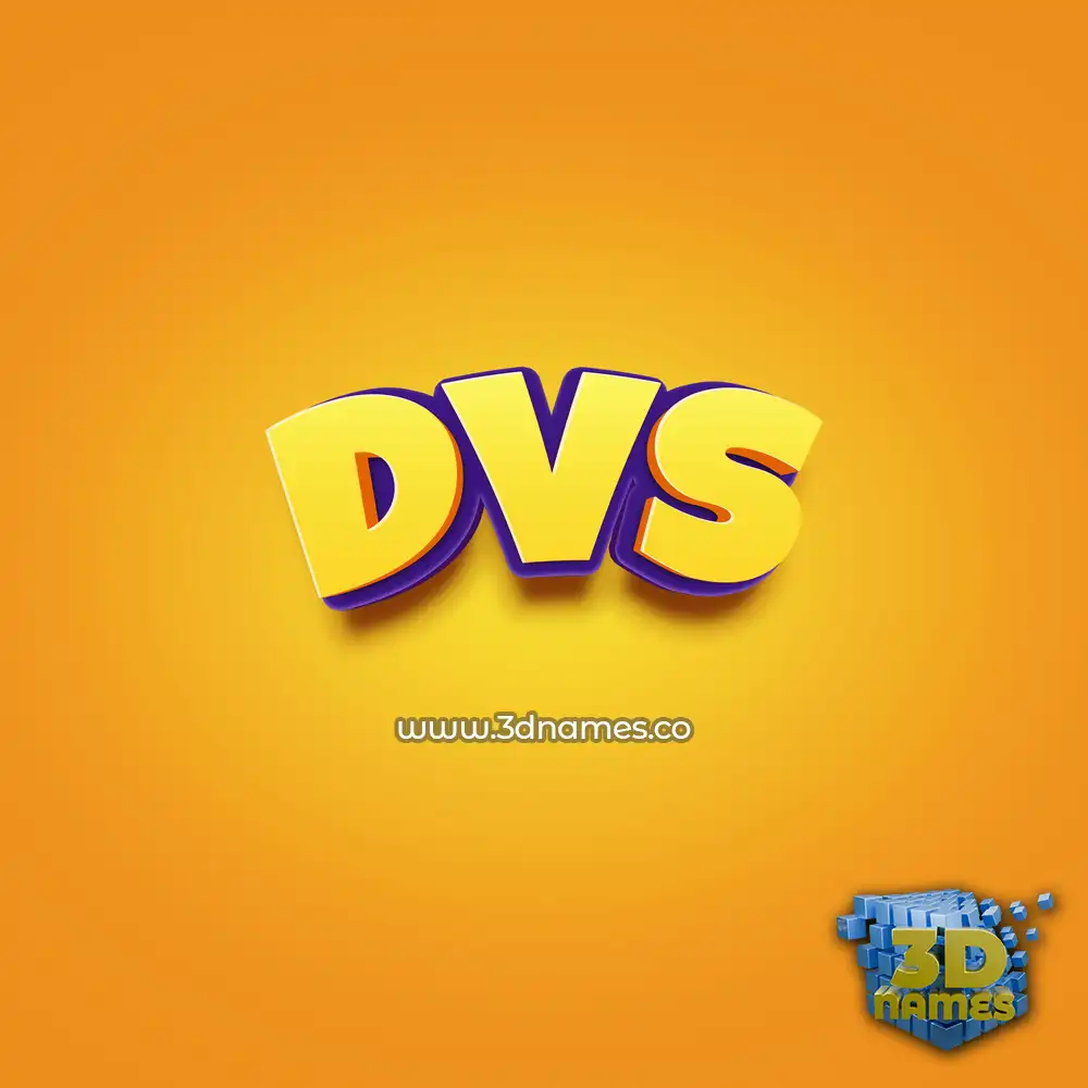 dvs in Orange Toon style - 3D name wallpaper