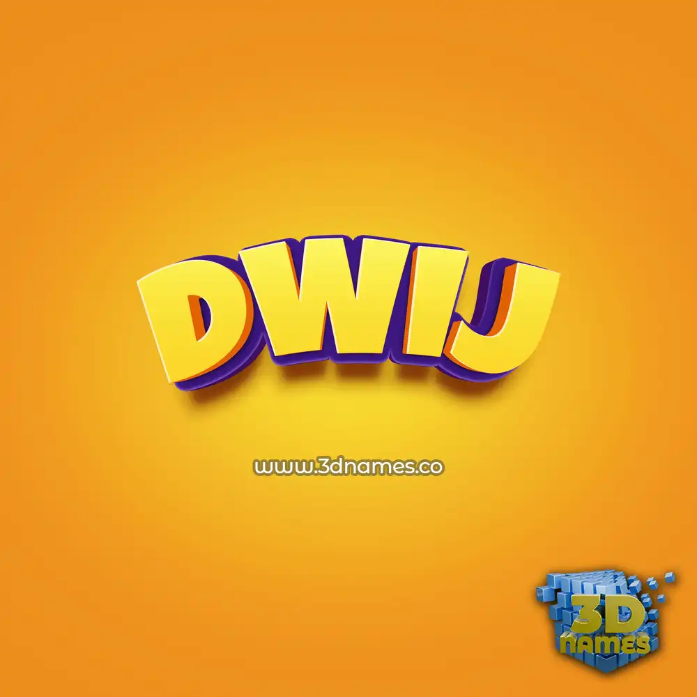 dwij in Orange Toon style - 3D name wallpaper