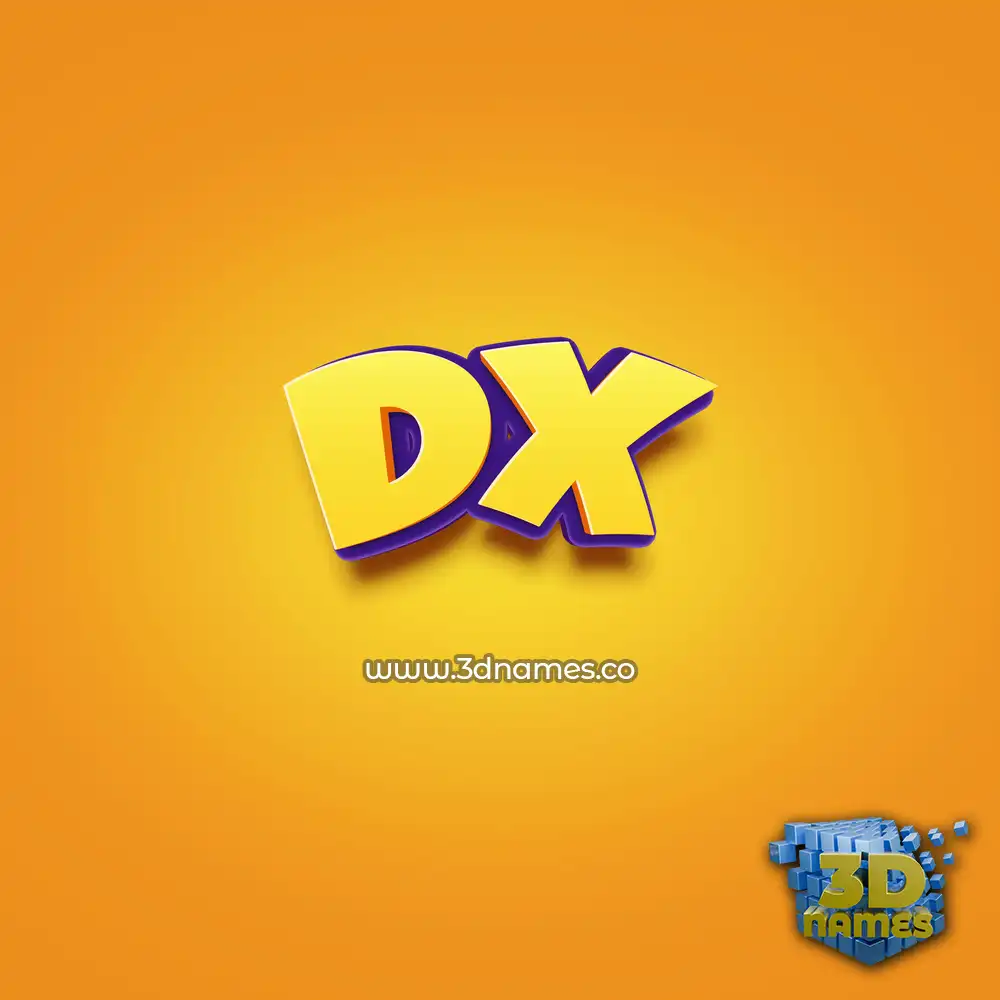dx in Orange Toon style - 3D name wallpaper