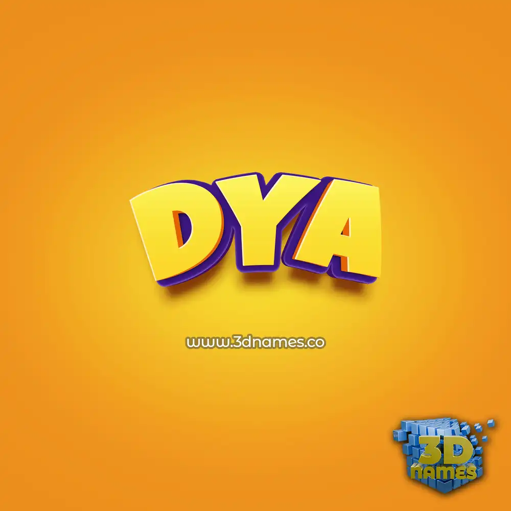 dya in Orange Toon style - 3D name wallpaper