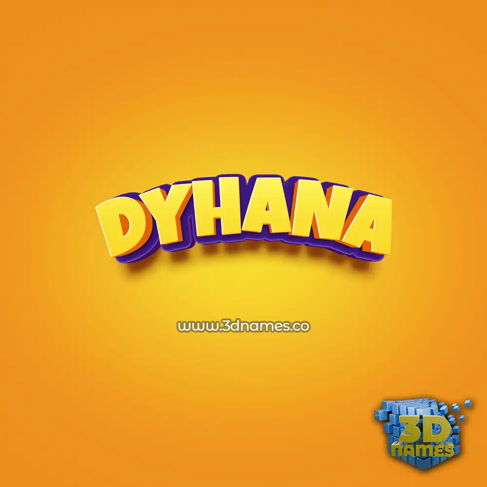 dyhana in Orange Toon style - 3D name wallpaper